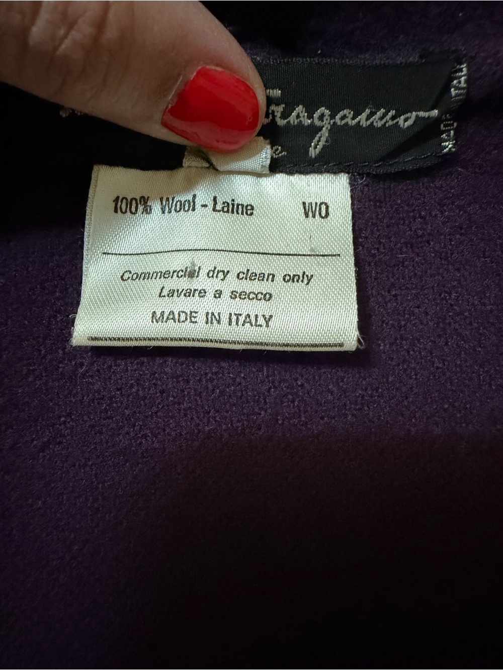 Vintage Salvatore Ferragamo Purple Wool Double Breasted Coat Made In Italy Sz 10 - Picture 11 of 13